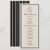 Invitation Black Tie Wedding Weekend Timeline Card (Devant / Derrière)