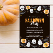 Invitation Black Trick ou Treat Halloween Costume Party