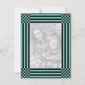 Invitation Black Turquoise Stripes Sweet 16 Anniversaire (Dos)