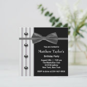 Invitation Black Tuxedo Bow Cravate Hommes fête d'anniversair (Debout devant)