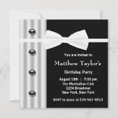 Invitation Black Tuxedo Bow Cravate Hommes fête d'anniversair (Devant)