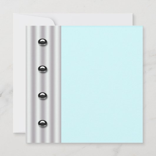 Invitation Black Tuxedo Bow Cravate Turquoise Blue Anniversai (Dos)