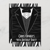 Invitation Black Tuxedo Hommes 50e anniversaire de fête Invit (Devant / Derrière)