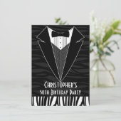 Invitation Black Tuxedo Hommes 50e anniversaire de fête Invit (Debout devant)