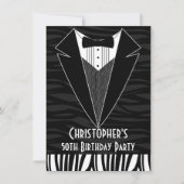 Invitation Black Tuxedo Hommes 50e anniversaire de fête Invit (Devant)
