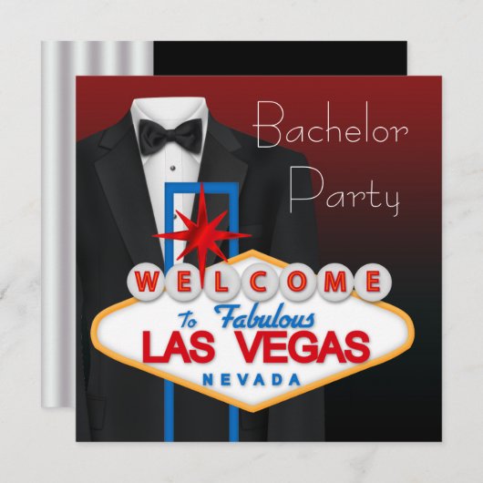 Invitation Black Tuxedo Las Vegas (Devant / Derrière)