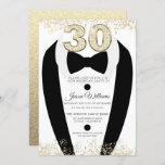 Invitation Black Tuxedo Suit Gold Mens 30e fête d'anniversair<br><div class="desc">Black Tuxedo Suit Gold Mens 30th Birthday Party Invitation Variations à l'invitation et articles correspondants dans notre magasin</div>