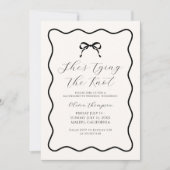 Invitation Black Tying the Knot Bow Bachelorette Party (Devant)