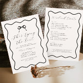 Invitation Black Tying the Knot Bow Bachelorette Party