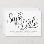 Invitation Black Typo Modern White Save The Date (Devant)