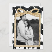 Invitation Black Velvet Bow Elegant Posh Photo Fête des marié (Dos)