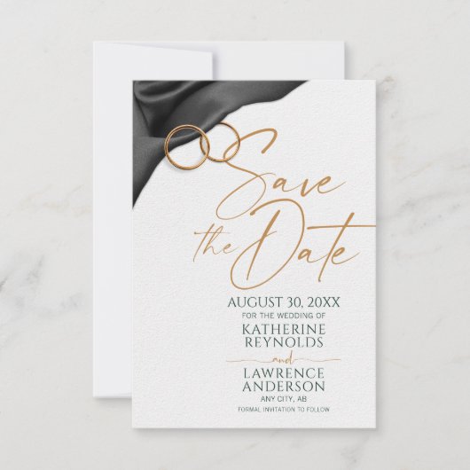 Invitation Black Velvet Save the Date (Devant)
