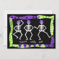 Black violet vert Halloween Skeleton Bone Dance