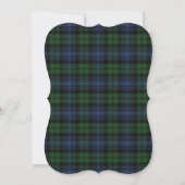 Invitation Black Watch Tartan Ancien Avec Cadre Or Invitat (Dos)