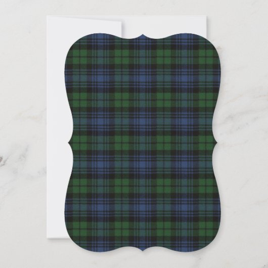 Invitation Black Watch Tartan Ancien Avec Cadre Or Invitat (Dos)