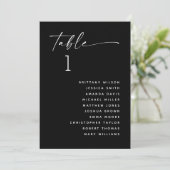 Invitation Black Wedding Seating Chart | Modern Evening (Debout devant)
