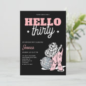 Invitation Black Western Disco Cowgirl 30th Birthday Party (Debout devant)