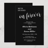 Invitation Black We've Decided On Forever Casual Wedding (Devant / Derrière)