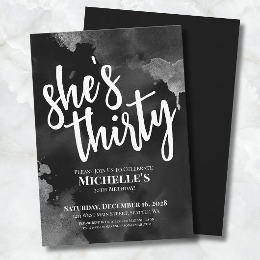 Invitation Black White 30e anniversaire