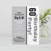 Invitation Black & White 60th Birthday Party (Debout devant)