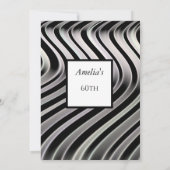 Invitation Black White Abstraite fête d'anniversaire (Dos)