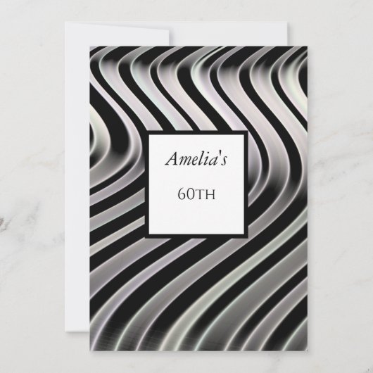 Invitation Black White Abstraite fête d'anniversaire (Dos)