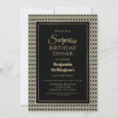 Invitation Black White and Gold Surprise 60e anniversaire Dîn (Devant)