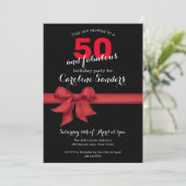 Invitation Black White and Red 50 et Fabulous Birthday Party (Debout devant)