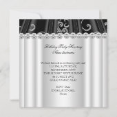 Invitation Black White Anniversaire Parties scintillant Diamo (Dos)