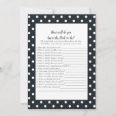 Invitation Black White Baby Bow Qui Connaît Papa Meilleur Jeu (Devant)