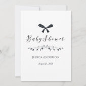 Invitation Black White Baby Bow Qui Connaît Papa Meilleur Jeu (Dos)