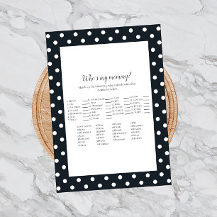 Invitation Black White Baby Bow Who's My Mommy Shower Game