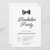Invitation Black & White Bachelor Party (Devant / Derrière)