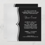 Invitation Black White Black Cravate Corporate Party Event (Devant / Derrière)