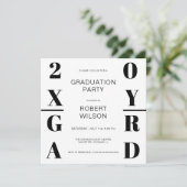 Invitation Black White Bold Typographie Graduation Party Invi (Debout devant)