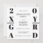 Invitation Black White Bold Typographie Graduation Party Invi (Devant)
