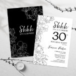 Invitation Black White Botanical Surprise 30e anniversaire<br><div class="desc">Black White Botanical Surprise 30th Birthday Invitation. Le minimaliste design féminin moderne présente des accents botaniques et des caractères typographiques. Carte invitation florale simple parfaite pour une célébration anniversaire surprise femme élégante.</div>