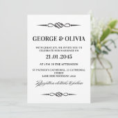 Invitation Black White Celtic Knot Arrow Wedding (Debout devant)