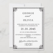 Invitation Black White Celtic Knot Wedding (Devant)