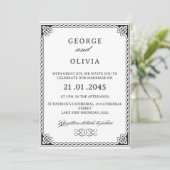 Invitation Black White Celtic Knot Wedding (Debout devant)