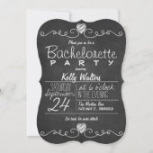 Invitation Black & White Chalkboard Rustique Bachelorette Par (Devant)