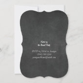 Invitation Black & White Chalkboard Rustique Bachelorette Par (Dos)