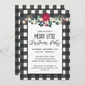 Invitation Black White Check Joyeux Petit Noël (Devant / Derrière)