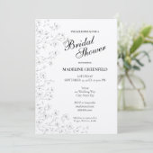 Invitation Black & White Cherry Blossoms Floral Bridal Shower (Debout devant)