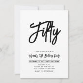 Invitation Black & White | Chic Fifty 50e Anniversaire (Devant)