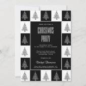 Invitation Black White Christmas Tree (Devant)