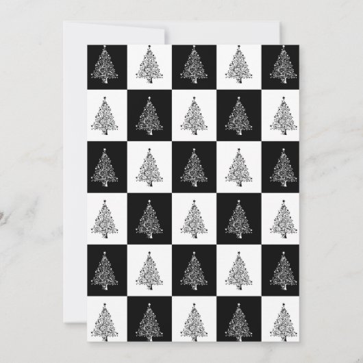 Invitation Black White Christmas Tree (Dos)
