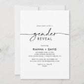 Invitation Black White Classic Genre Revela Party (Devant)