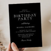Invitation Black & White Classic moderne fête d'anniversaire