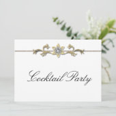 Invitation Black White Diamond Black White Cocktail Party (Debout devant)